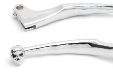 Hand Lever Set Honda Wide Blade Chrome with Skull Shadow, CB750 etc.