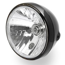 7" Scheinwerfer Sidemount mit LED Standlichtring schwarz, ECE