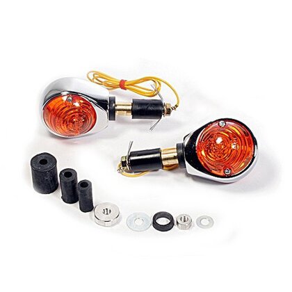 Bullseye Lenkerblinker chrom 22mm, 1", Alu