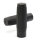 Vintage Griffe schwarz mit Metallring 22 mm