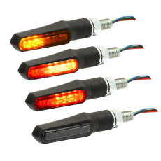 3in1 LED-Blinker mit Rück-Bremslicht-Kombination Schwarz, ECE