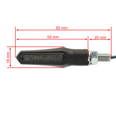 3in1 LED-Blinker mit Rück-Bremslicht-Kombination Schwarz, ECE