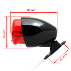 Mini-Rücklicht Schwarz / Rot, ECE