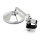 Custom Spiegel rund 4" chrom, E-Zulassung, kurzer Arm mit Lenkerklemme