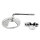 Custom Spiegel rund 4" chrom, E-Zulassung, kurzer Arm mit Lenkerklemme