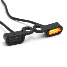 Mini LED Blinker Set Lenkerarmatur für Harley mit hydraulischer Kupplung, schwarz, ECE