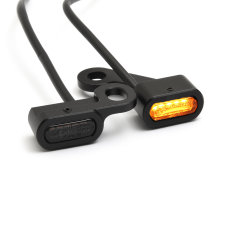 Mini LED turn signals for handlebars switch of Harley Sportster 2014 up, black, ECE