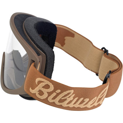 Biltwell Moto 2.0 Motorradbrille - Script Chocolate