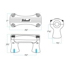2" Biltwell riser Thunder black with certificate for 1" handlebars