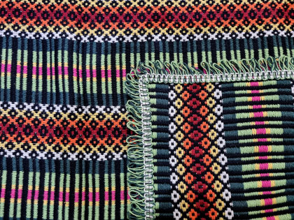 5Special portugiesische Green Fringes Fransen Decke, handgefertigt, organische Baumwolle