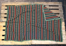 5Special portuguese "Green Fringes" Blanket, handmade, organic Cotton