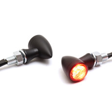 Micro Bullet LED Blinker / Rück-/ Bremslicht Set vorne & hinten schwarz, ECE (4 Stk.)