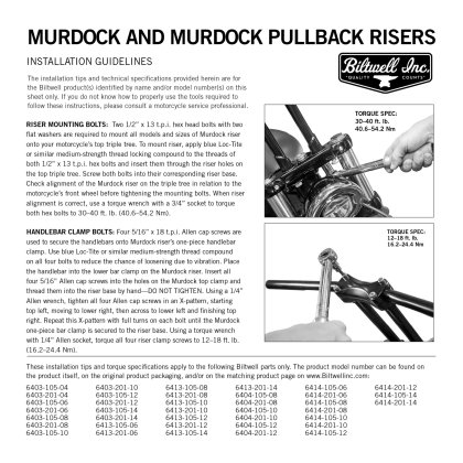 6 Biltwell Riser Murdock schwarz mit Teilegutachten für 1 Zoll Lenker
