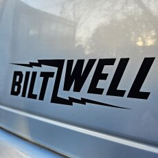 Biltwell Bolt Sticker reflective white 12" (30,5 cm)