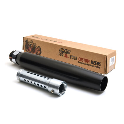 Muffler Custom STRAIGHT Semi Matt Black & ROCKET INC. Sound Factory dB-Eater