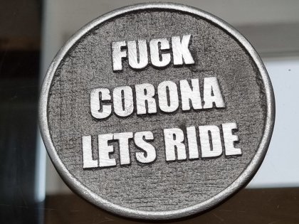 Special Edition FUCK CORONA Plakette by Wannabe Choppers