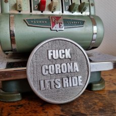 Special Edition FUCK COVID badge by Wannabe Choppers