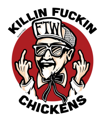 Down-n-Out "Gettin Fried" Sticker