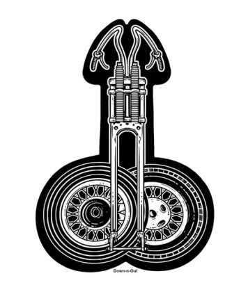 Down-n-Out "Weels in Handlebars" Sticker