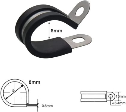 Adel clamp stainless steel 8mm p-clip 5/16