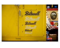 Biltwell Script Sticker weiss reflektierend