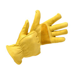 Rider Gloves -M- klassische Handschuhe aus Rindsleder gelb