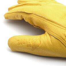 Rider Gloves -M- klassische Handschuhe aus Rindsleder gelb