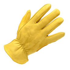 Rider Gloves -M- klassische Handschuhe aus Rindsleder gelb