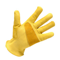 Rider Gloves -M- klassische Handschuhe aus Rindsleder gelb