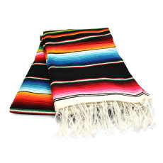 Mexican Serape blanket 210x150 cm black