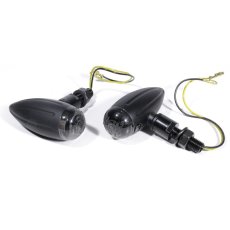 Bullet Blinker LED smoke - schwarz Mini Grooved L, ECE