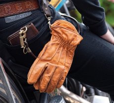 13 1/2 Lowlander motorcycle gloves cognac brown, ECE