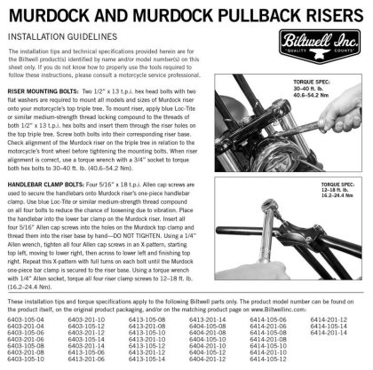 6 Biltwell Riser Murdock Pullback Chrom mit Teilegutachten für 1 Zoll Lenker