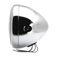 7" Headlamp Side-Mount Clear Glass Chrome, ECE