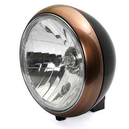7 Headlight 88up Style clear lens black/copper, ECE, -imperfect
