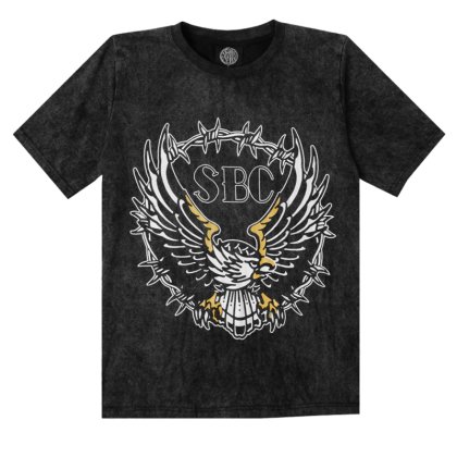 Snakebite Cycles Rising Eagle T-Shirt Acid Grey