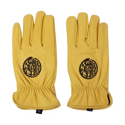 Snakebite Cycles Logo Gloves Yellow