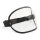 Bubble helmet visor with strap, black leather