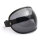 Bubble helmet visor with strap, black leather