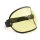 Bubble helmet visor with strap, black leather