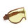 Open Face helmet visor with strap, brown leather
