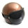 Bubble helmet visor with strap, black leather, smoke lense