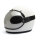 Bubble helmet visor with strap, black leather, chrome lense