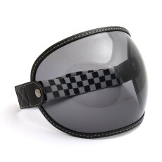 Bubble Visier mit Raceflag Strap schwarzes Leder