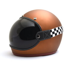 Bubble Visier mit Raceflag Strap schwarzes Leder smoke