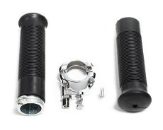 Rubber Grip Set with chrome Throttel Clamp "Anderson...