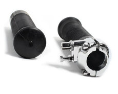 Rubber Grip Set with chrome Throttel Clamp "Anderson Style"