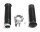 Rubber Grip Set with chrome Throttel Clamp "Anderson Style"