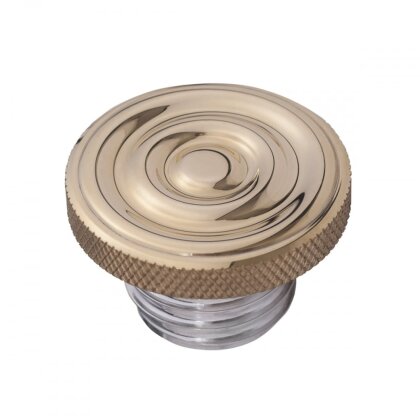 Motone Customs Fuel Gas Cap Rippled Brass for Harley and Triumph