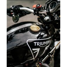 Motone Customs Fuel Gas Cap Rippled Brass for Harley and Triumph